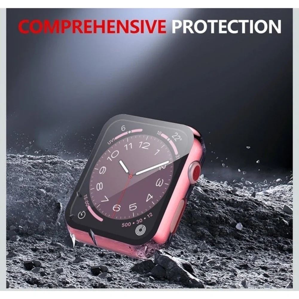 Misxi 2‎ pack Screen Protector Case for 40mm Apple Watch Series 6/SE/5/4(Rose+C)